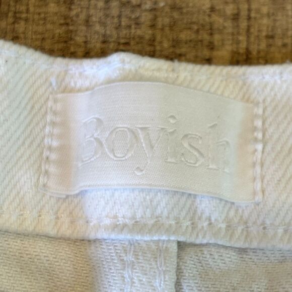 Boyish White Jeans The Tommy High Rise Straight Size 27 Authentic Rigid Raw Hem - Picture 5 of 10